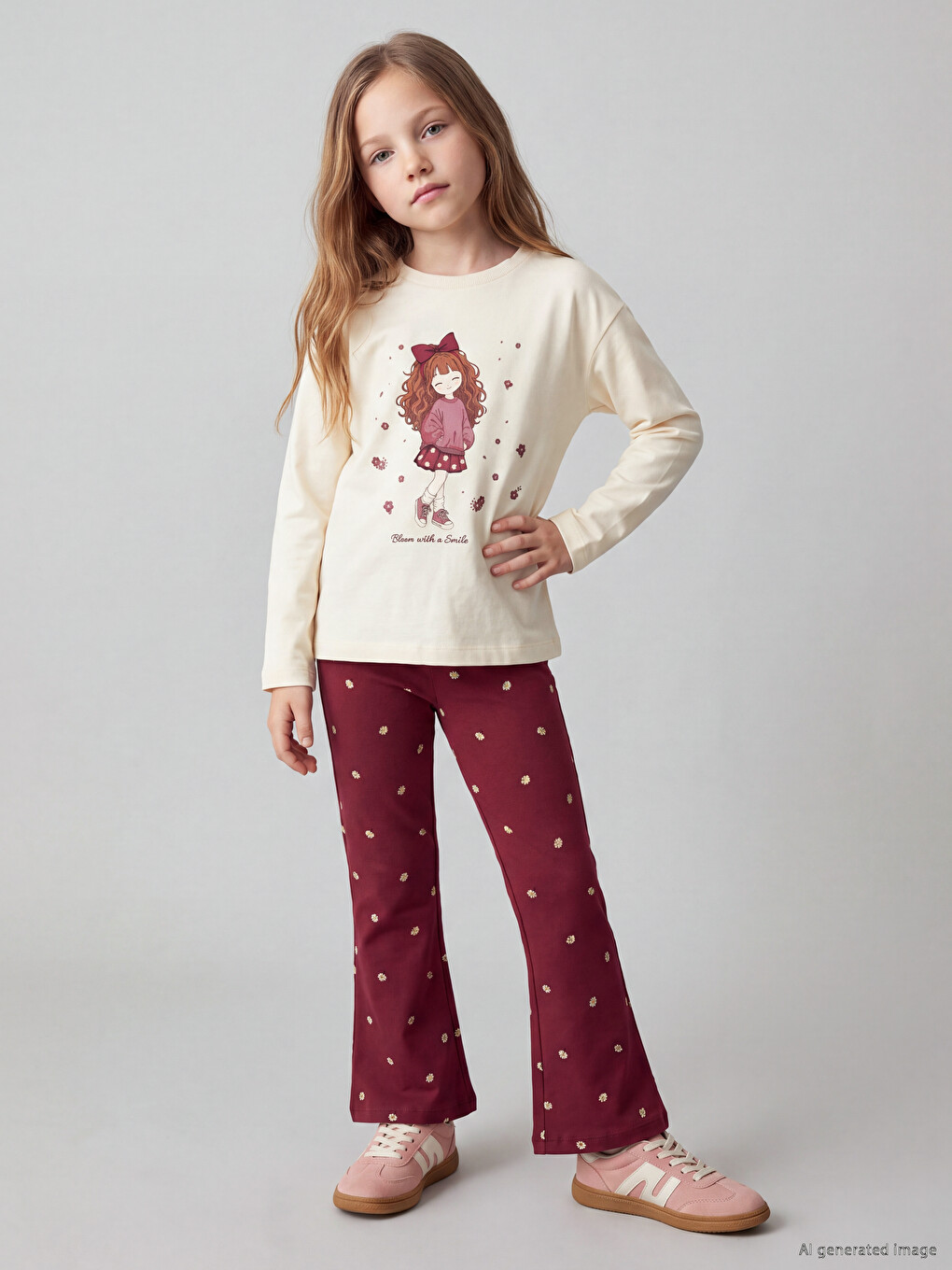 Crew Neck Girls' Set