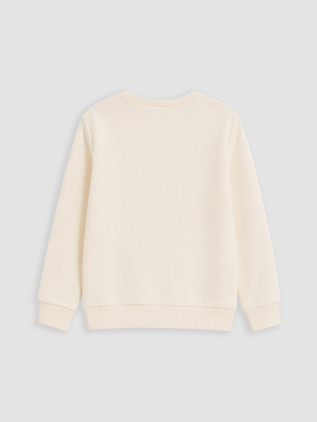 Ekru Bisiklet Yaka Baskılı Kız Sweatshirt-3