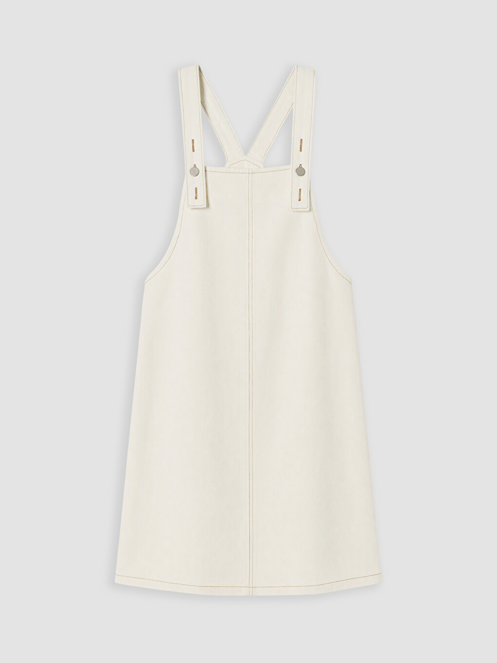 Square Neck Denim Dungaree Dress-4