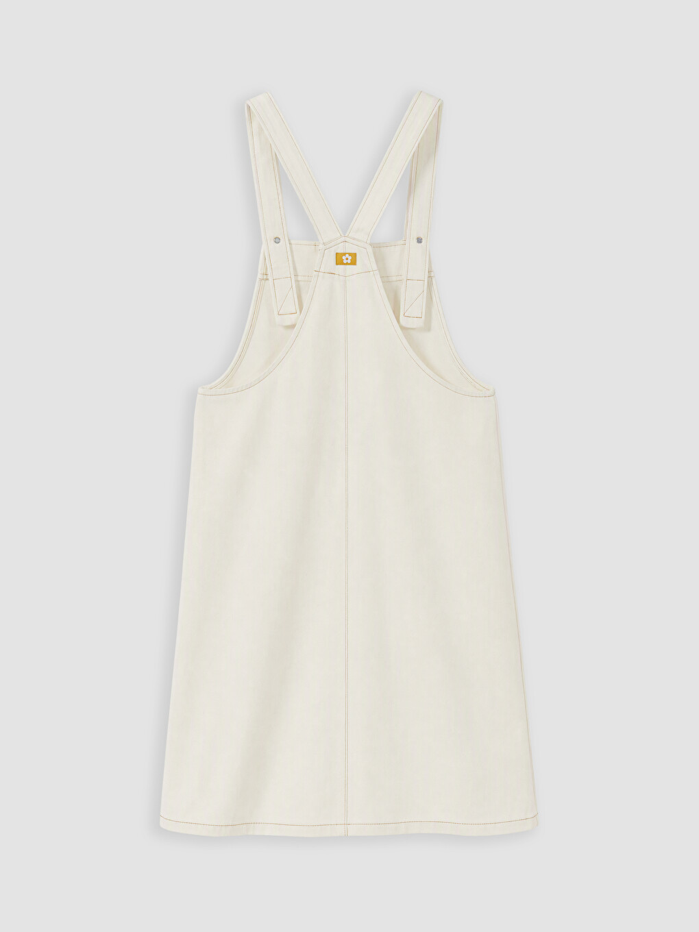 Square Neck Denim Dungaree Dress-6