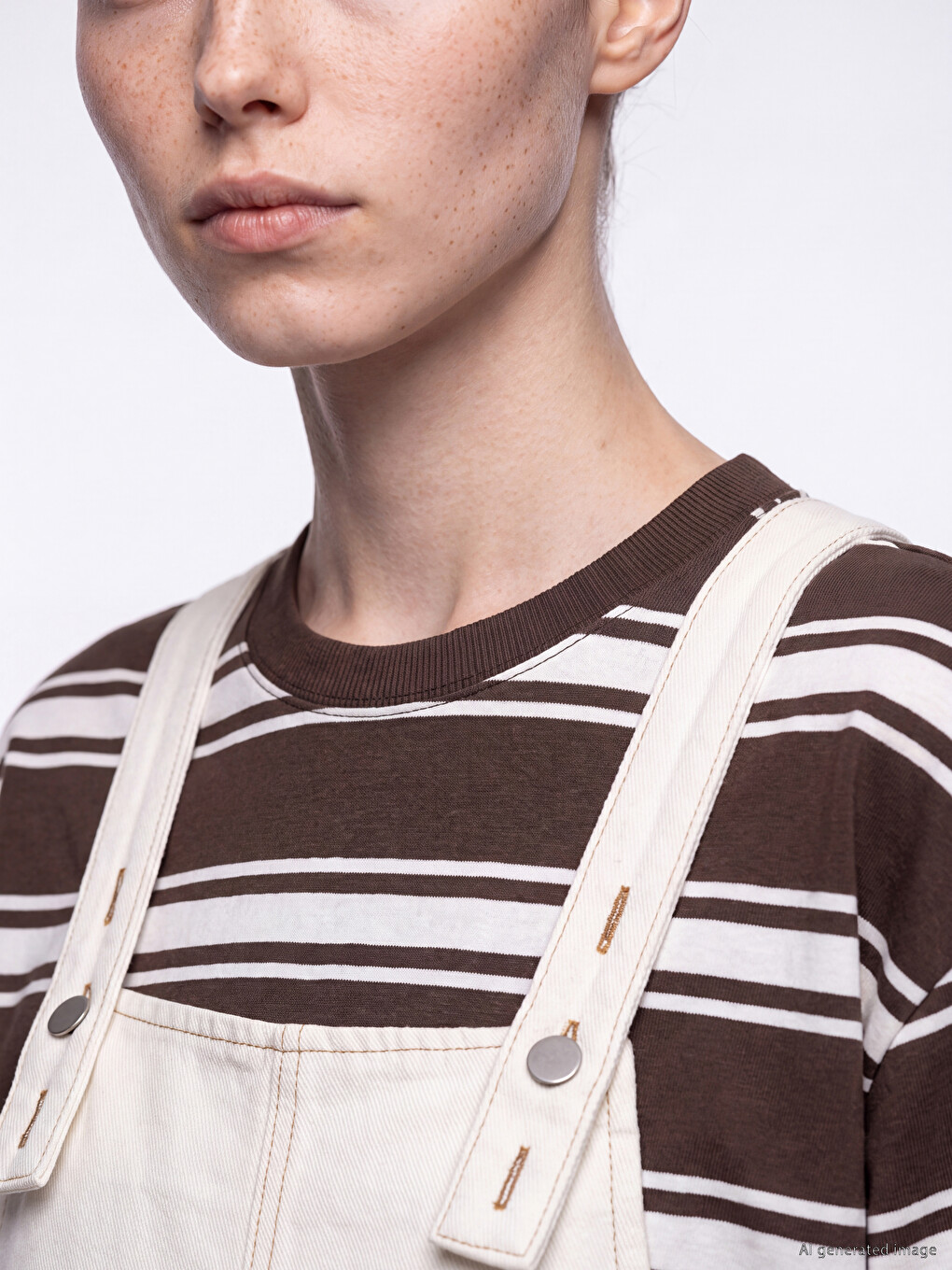 Square Neck Denim Dungaree Dress-2