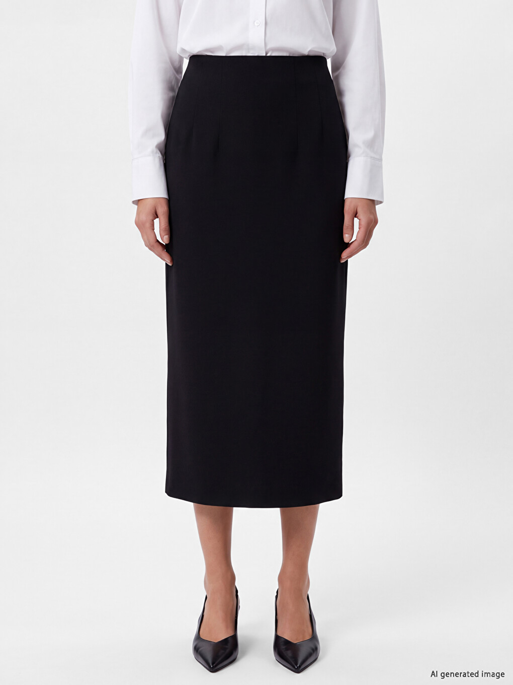 Waist Zippered Pencil Skirt-1