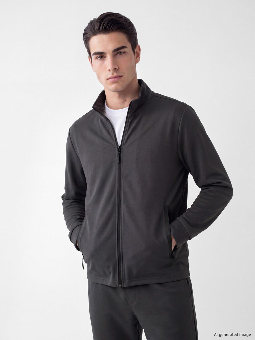  Mock Neck Men's Zip-Up Sweatshirt