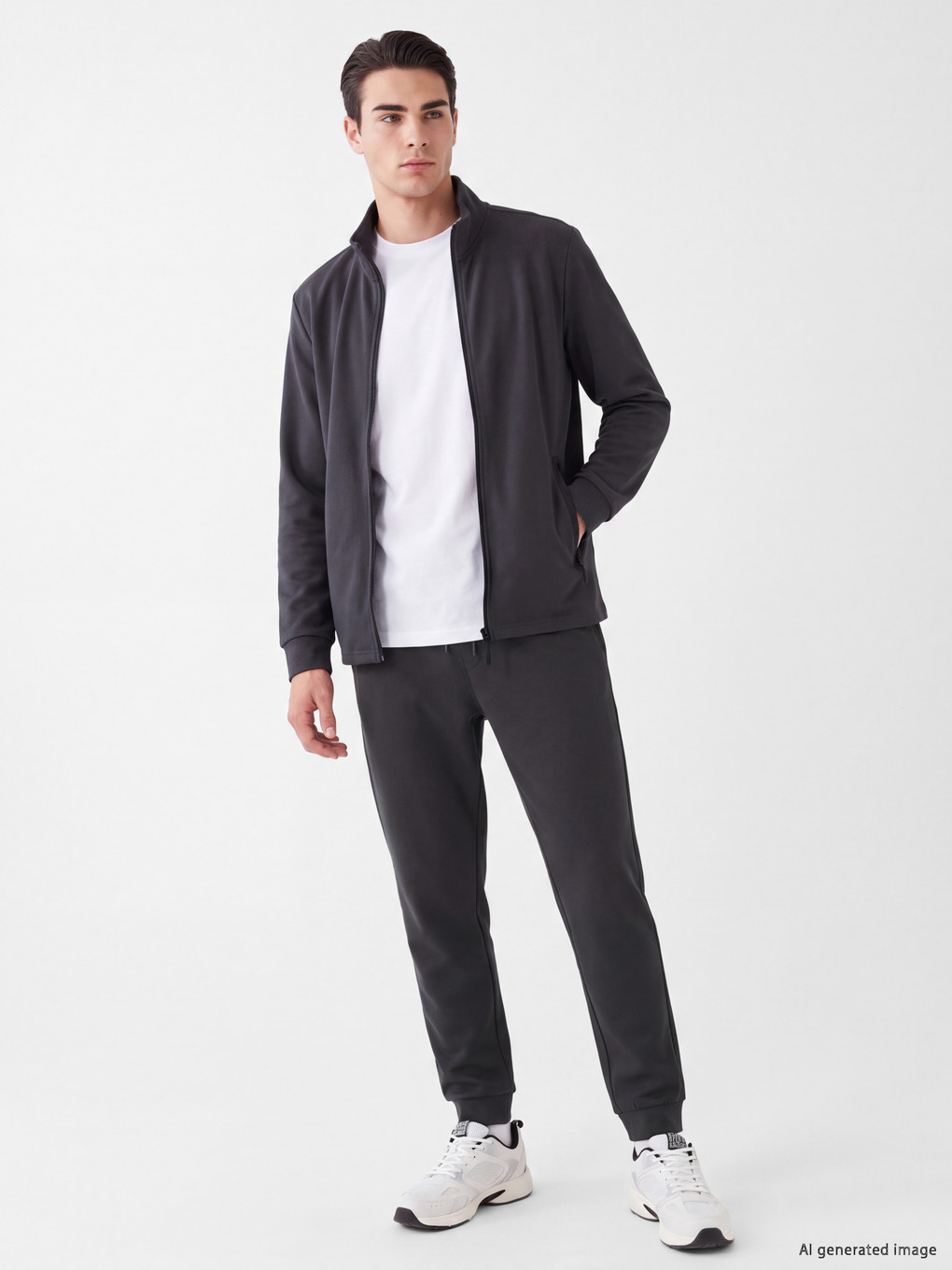 Mock Neck Men's Zip-up Sweatshirt-1