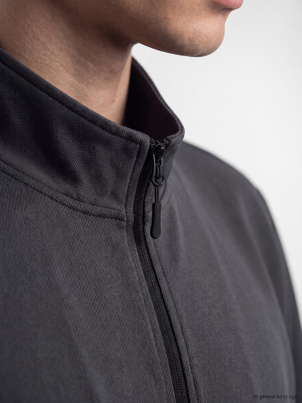Mock Neck Men's Zip-up Sweatshirt-2