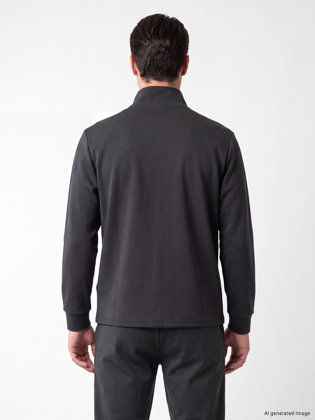 Mock Neck Men's Zip-up Sweatshirt-3