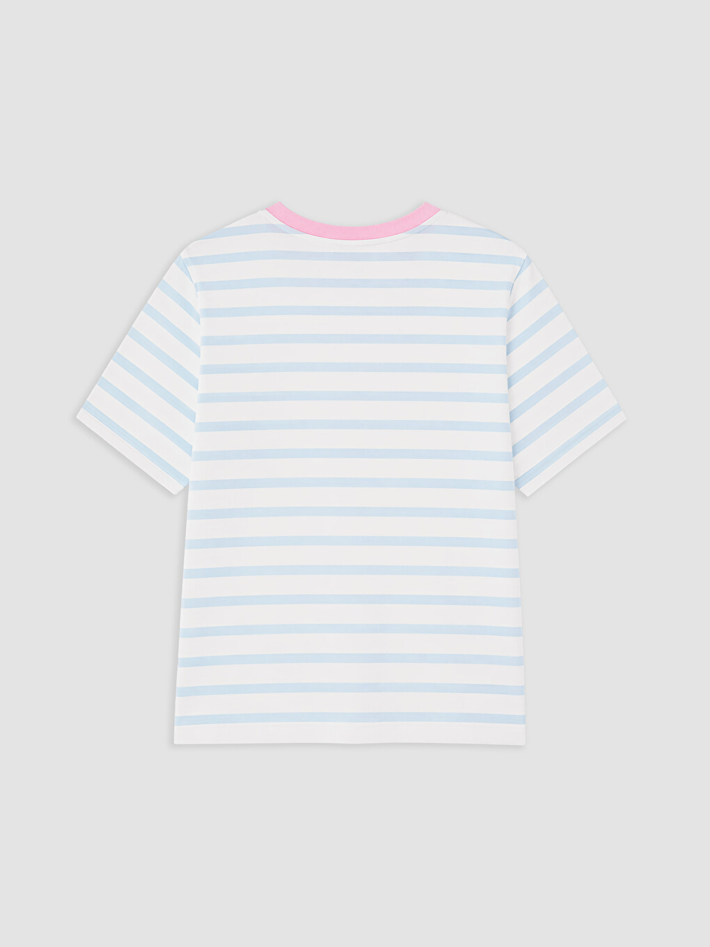 Crew Neck Striped 100% Cotton Women's T-shirt-1