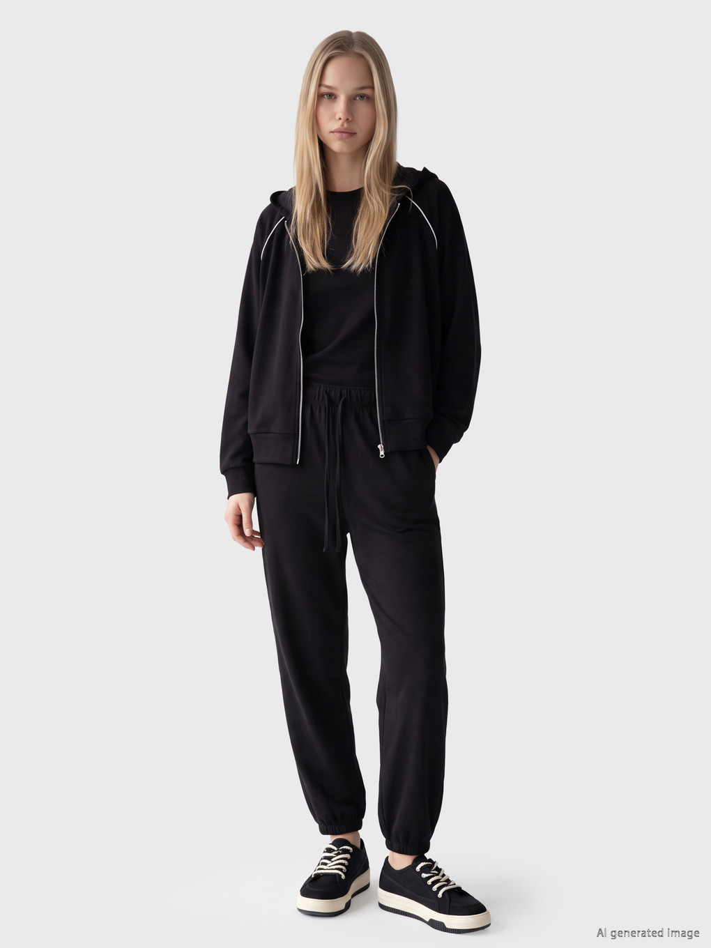 Kapuzensweatshirt Mit Reißverschluss Für Damen-1
