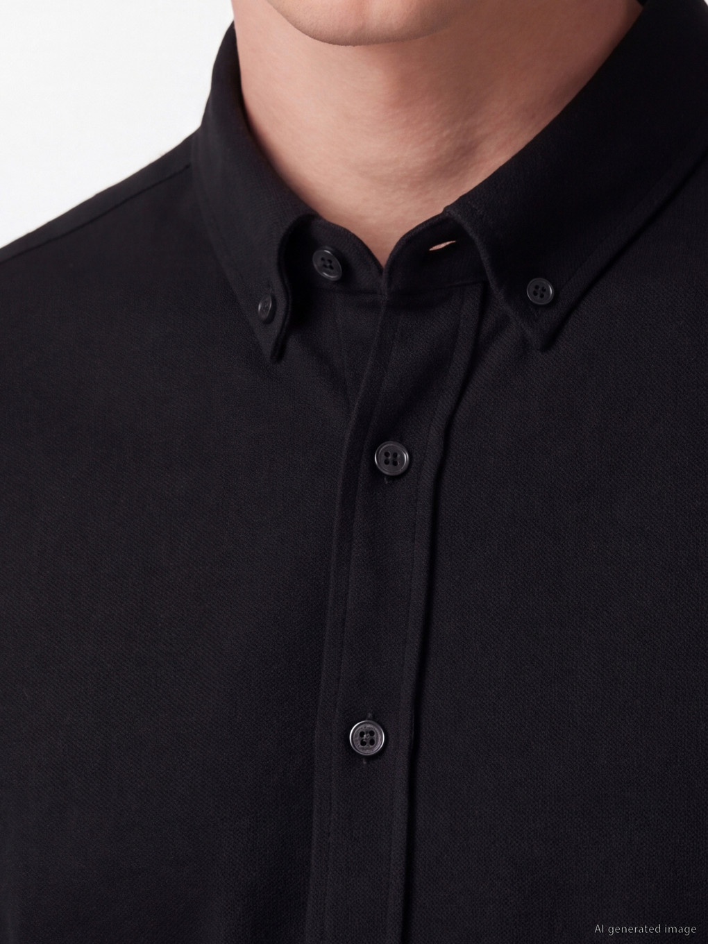 Siyah Slim Fit Erkek Gömlek-2