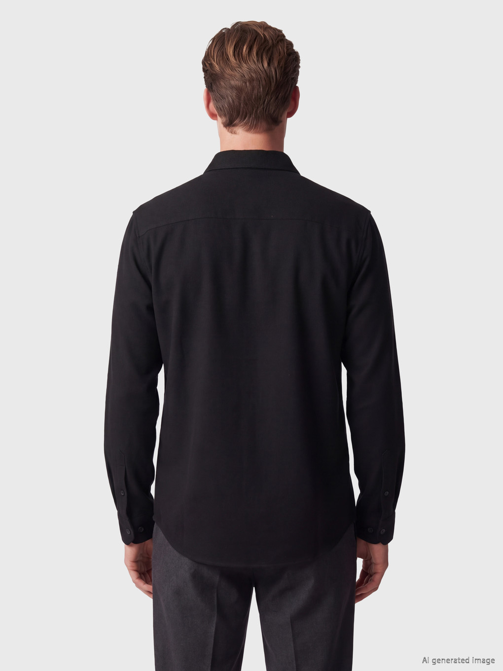 Siyah Slim Fit Erkek Gömlek-3