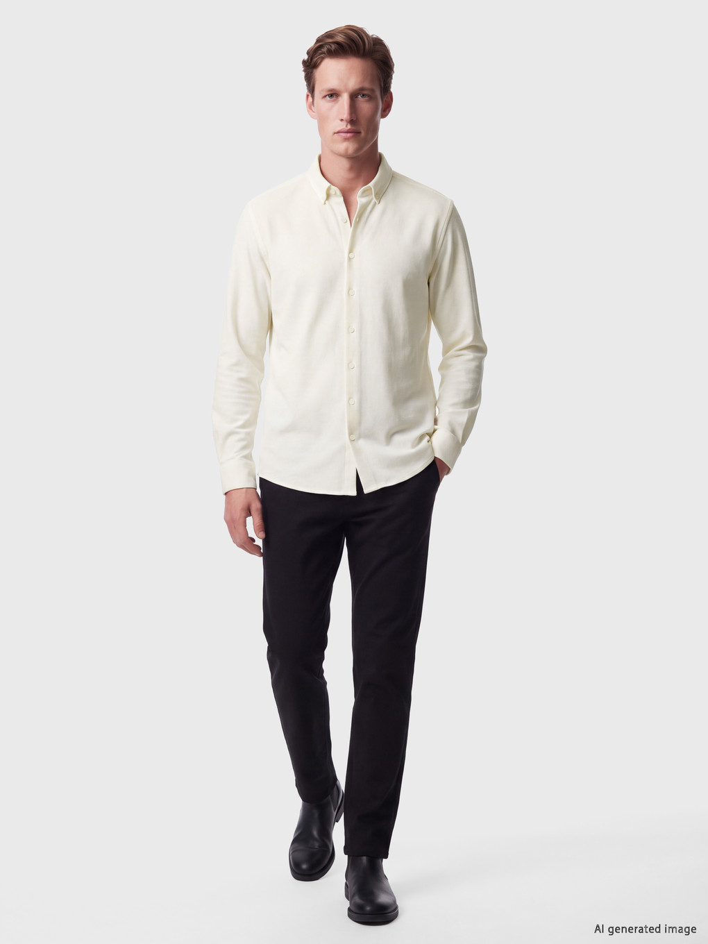Beyaz Slim Fit Erkek Gömlek-1