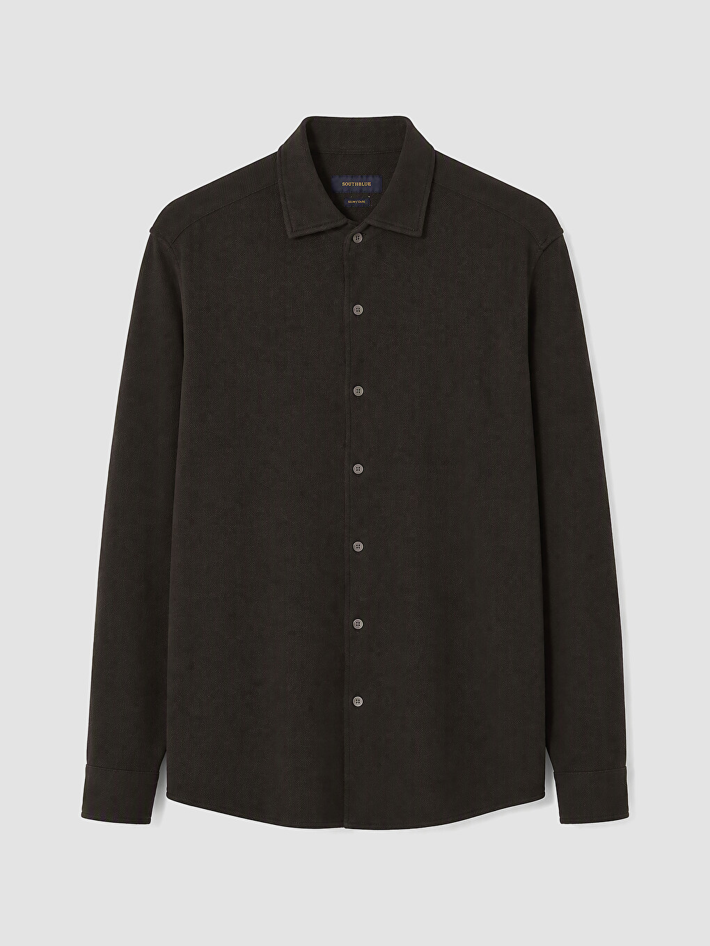 Kahverengi Slim Fit İnterlok Erkek Gömlek