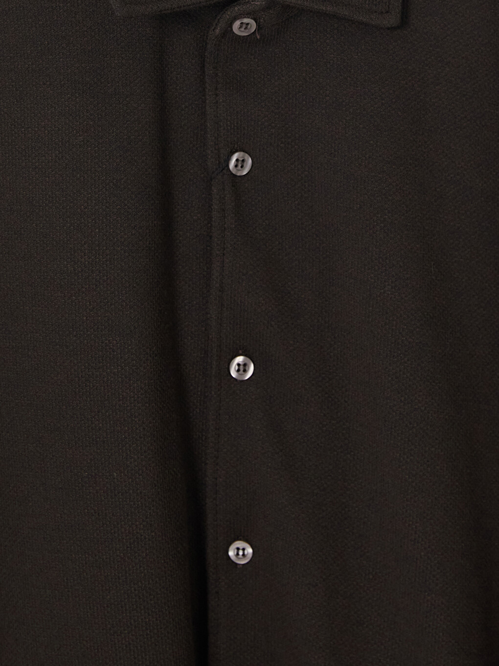 Kahverengi Slim Fit İnterlok Erkek Gömlek-1