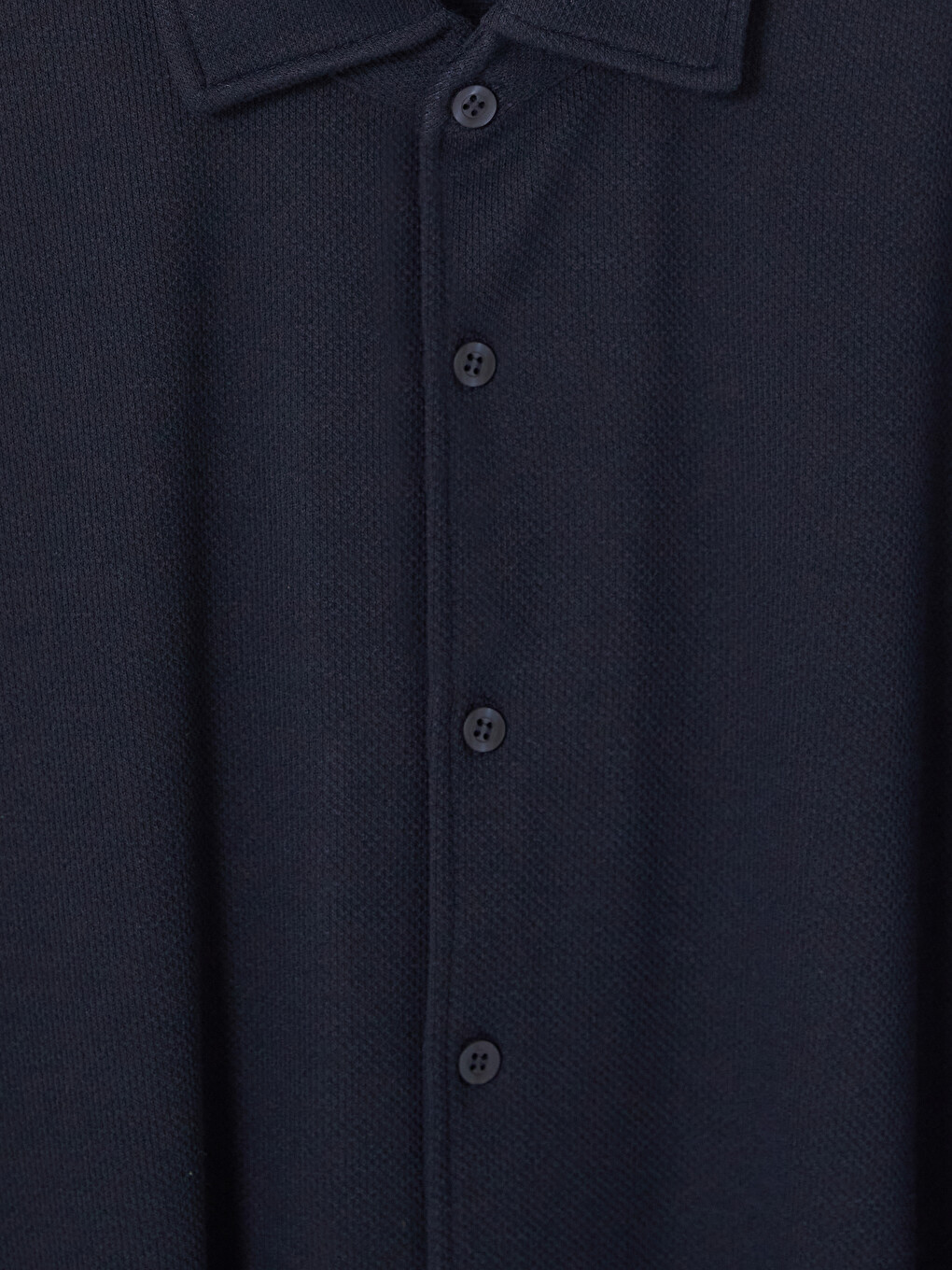 Lacivert Slim Fit İnterlok Erkek Gömlek-1