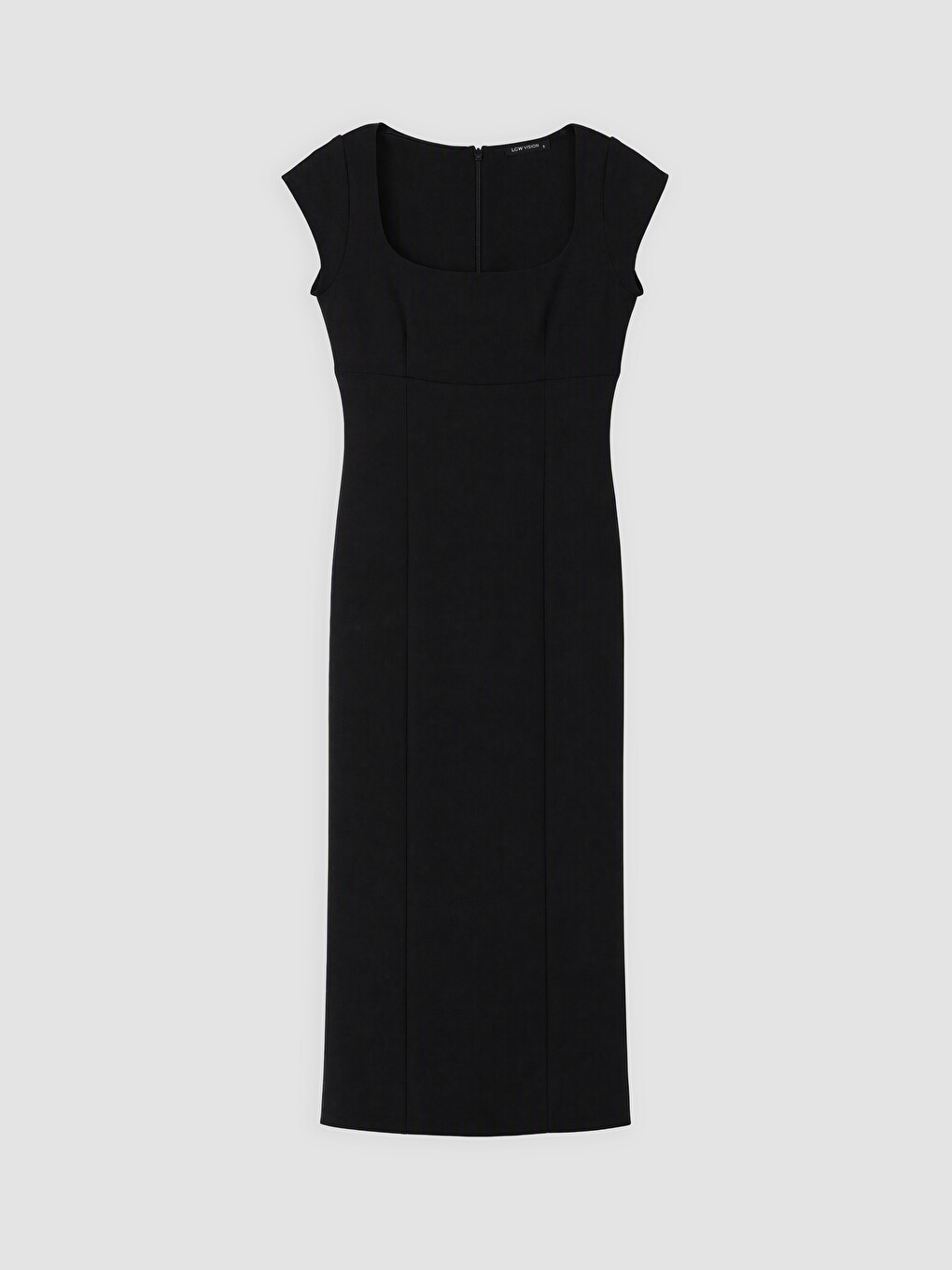 Siyah Kare Yaka Bodycon Elbise