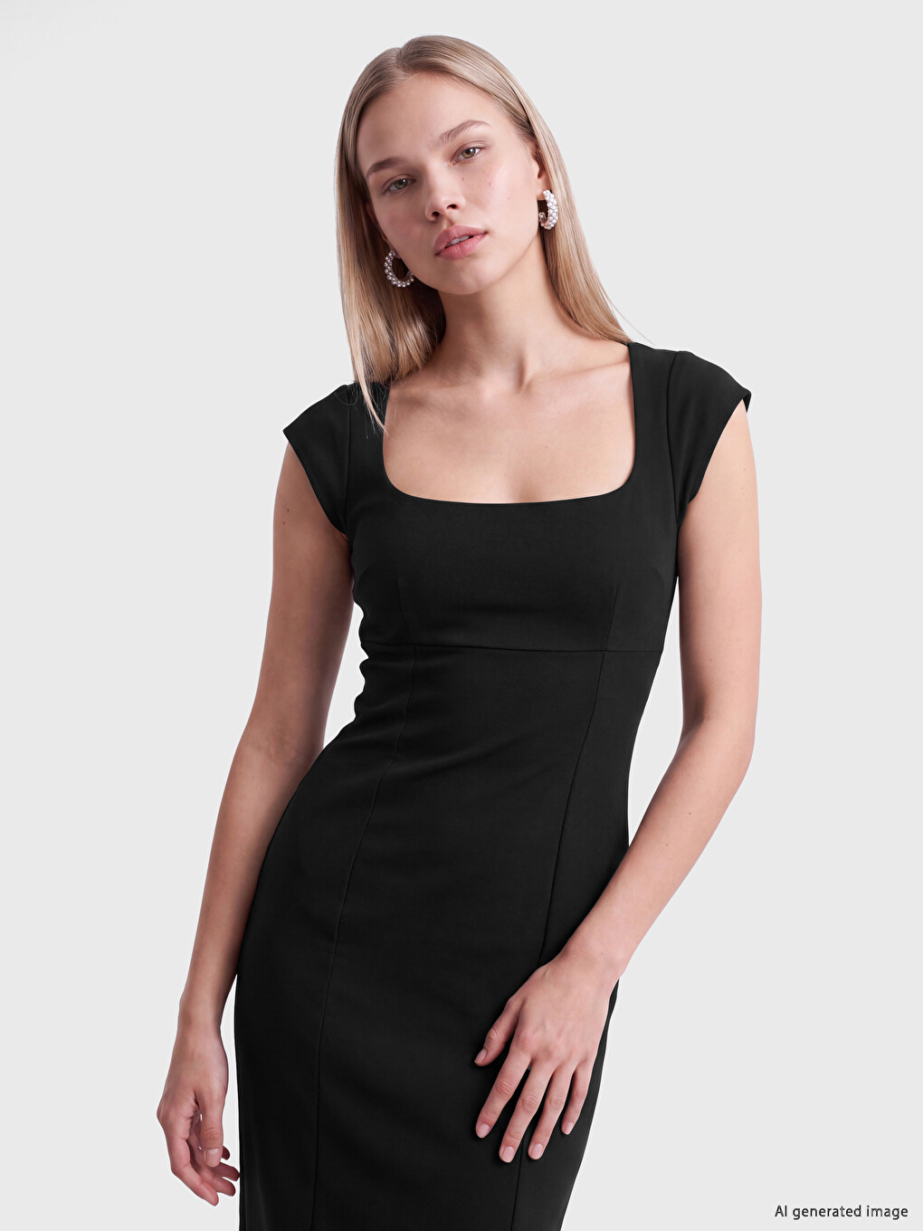 Square Neck Bodycon Dress-1