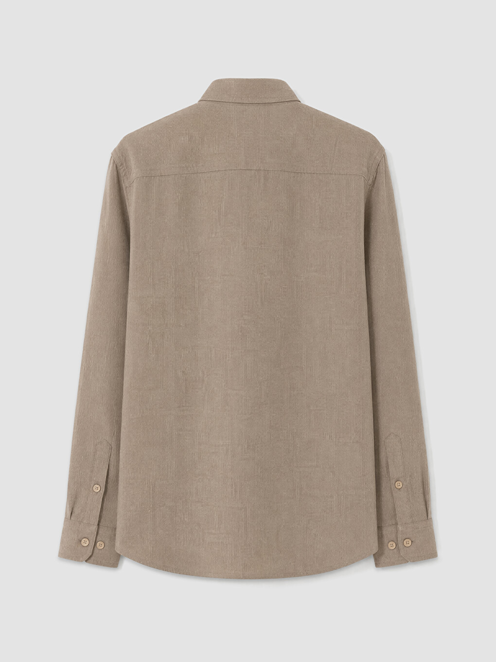 Bej Regular Fit Gabardin Erkek Gömlek-1