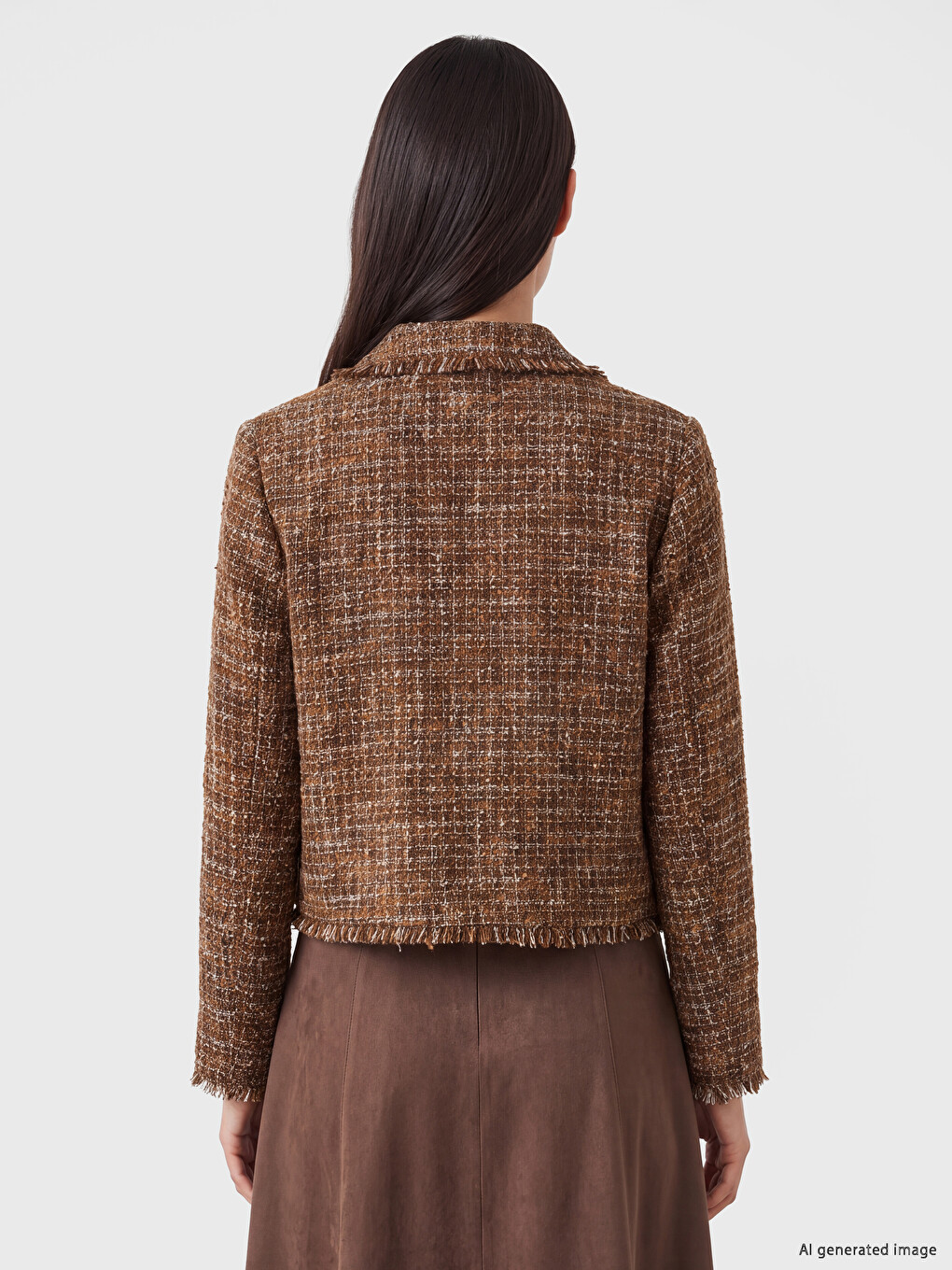 Plaid Women's Tweed Jacket-3
