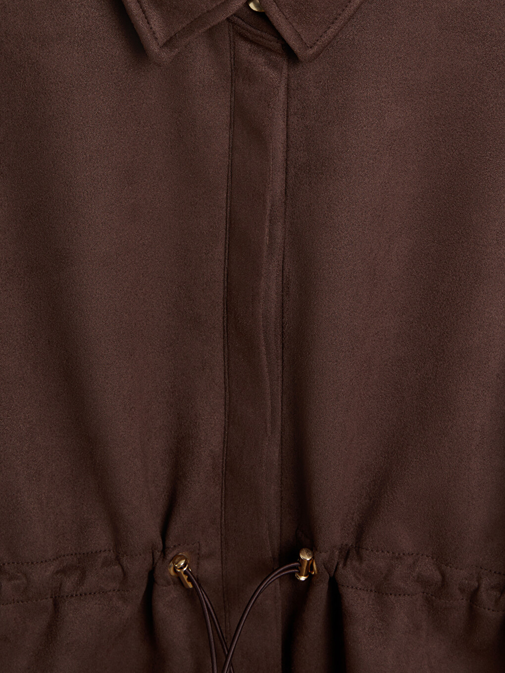 Kahverengi Süet Görünümlü Oversize Kadın Sweatshirt Tunik-2