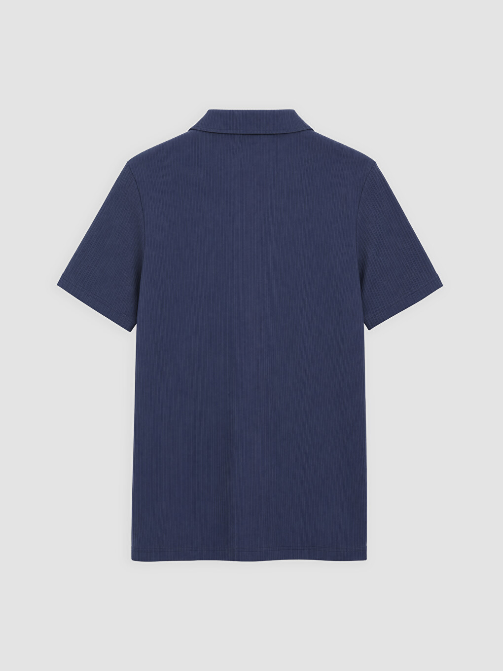 Lacivert Polo Yaka Fitilli Erkek Tişört-4