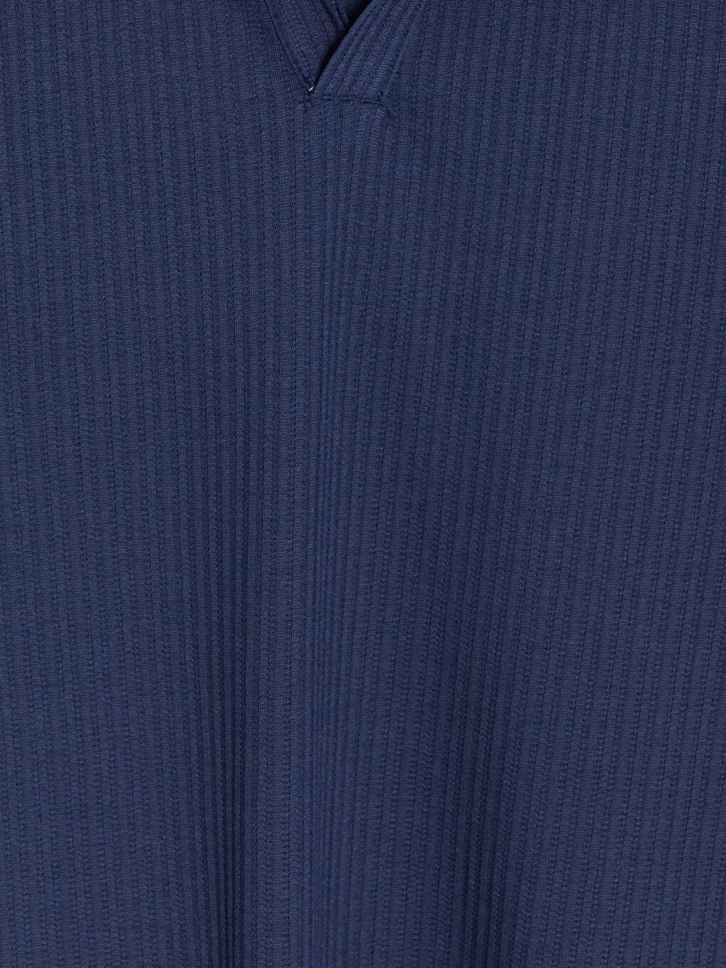 Lacivert Polo Yaka Fitilli Erkek Tişört-5