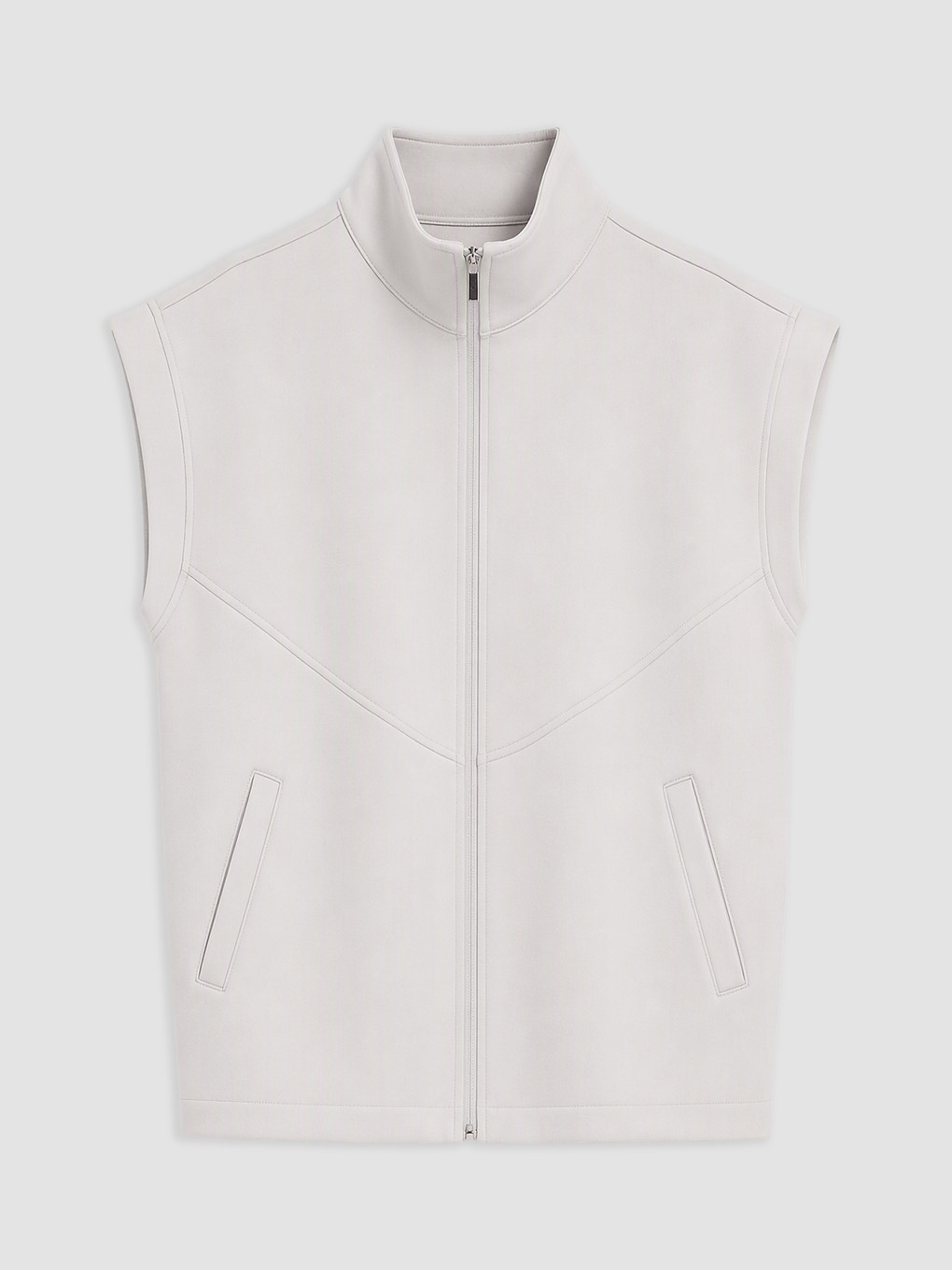 Gri Dik Yaka Oversize Kadın Spor Yelek-4