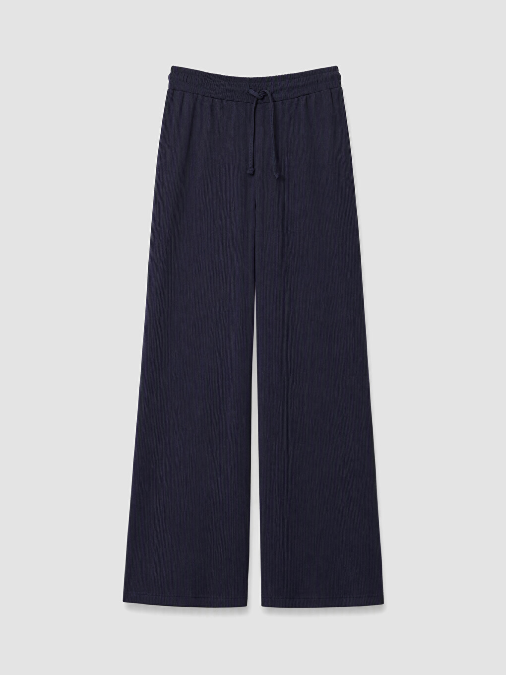 Lacivert Beli Lastikli Geniş Paça Kadın Pantolon