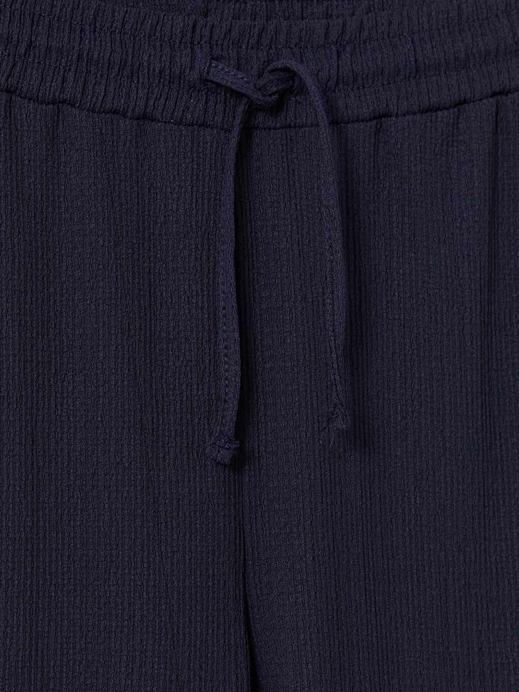 Lacivert Beli Lastikli Geniş Paça Kadın Pantolon-1