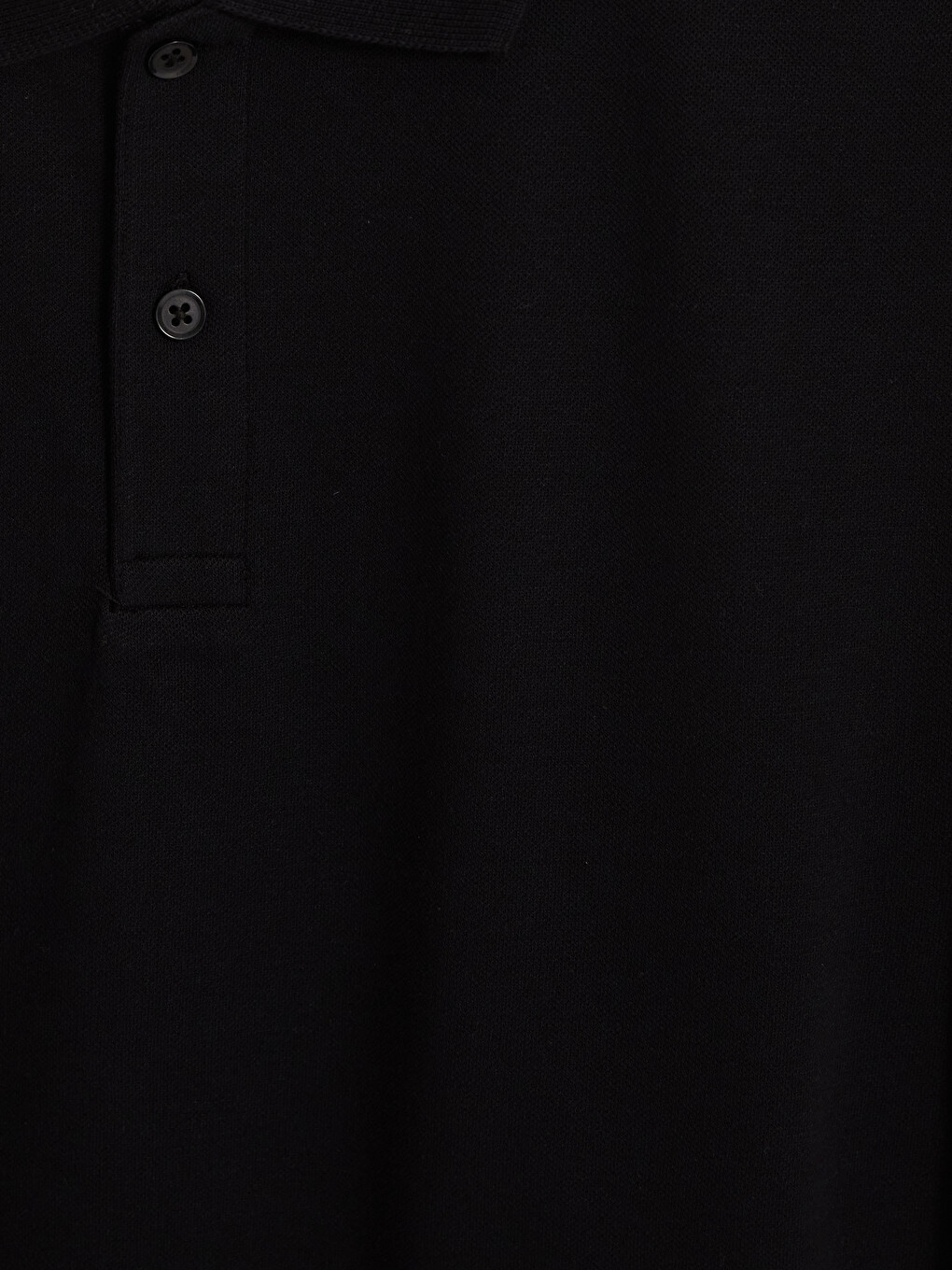 Siyah Polo Yaka Pike Erkek Tişört-2