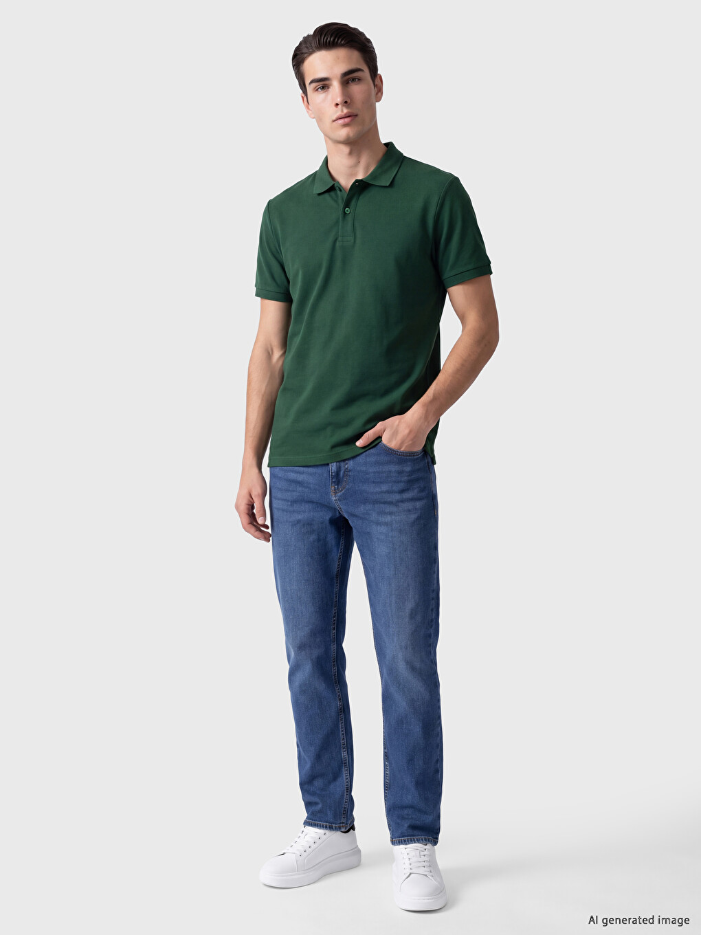 Polo Collar Pique Men's T-shirt-1