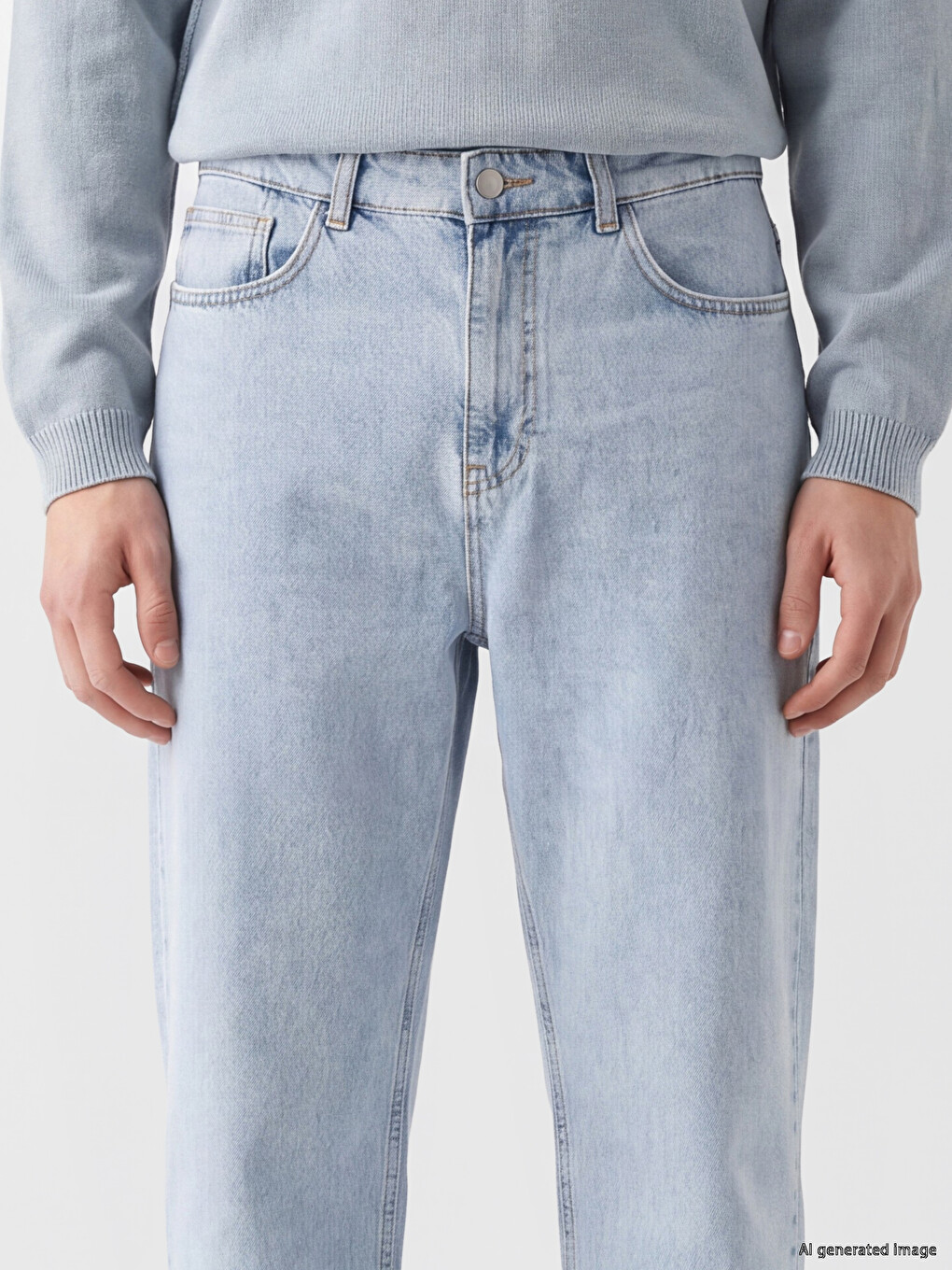 İndigo Süper Baggy Erkek Jean Pantolon-2
