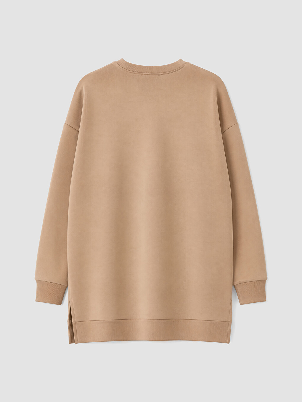 Kahverengi Soft Touch Kadın Sweatshirt Tunik-2