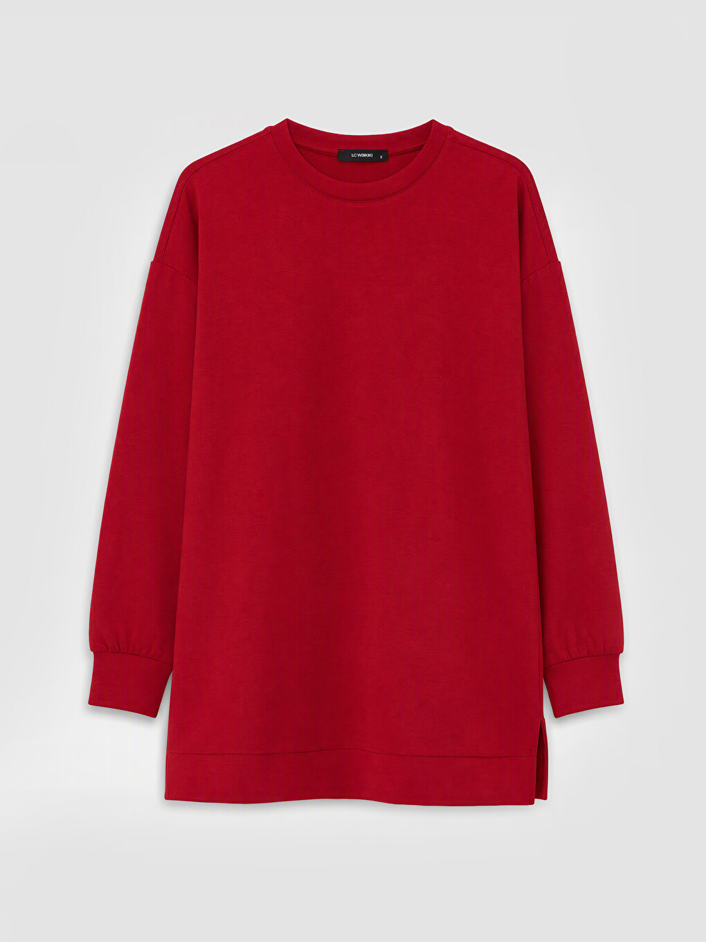 Kırmızı Soft Touch Kadın Sweatshirt Tunik-4