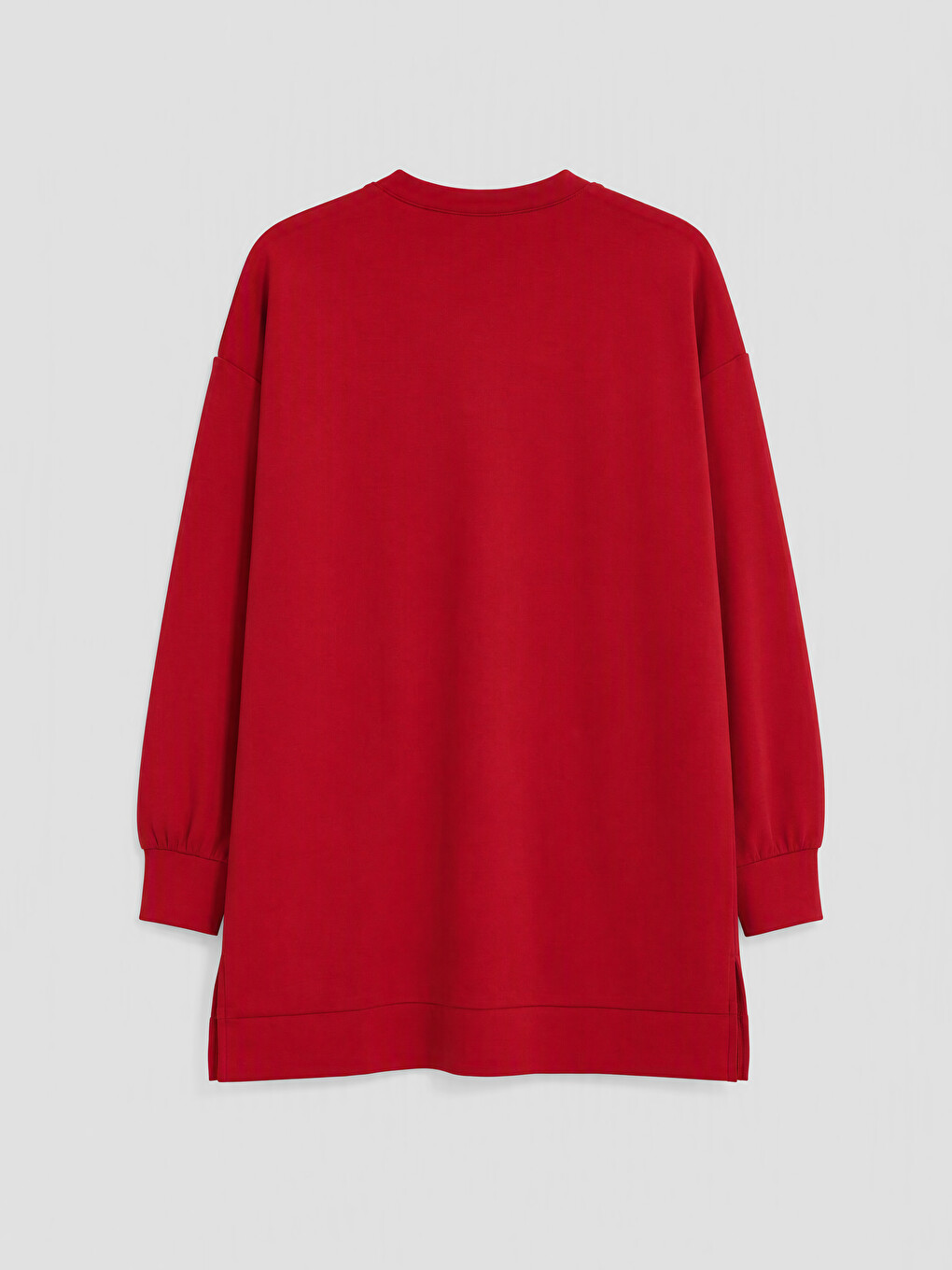 Kırmızı Soft Touch Kadın Sweatshirt Tunik-5