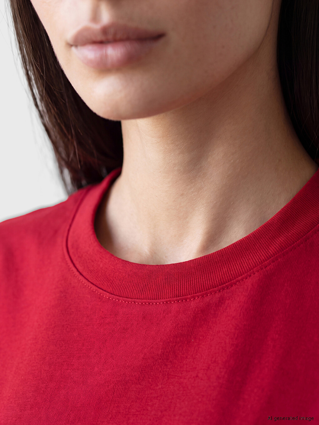 Kırmızı Soft Touch Kadın Sweatshirt Tunik-2