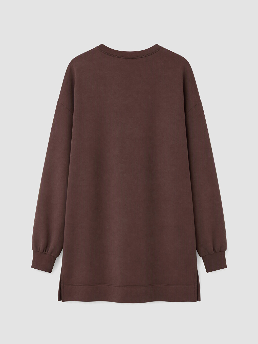 Kahverengi Soft Touch Kadın Sweatshirt Tunik-2