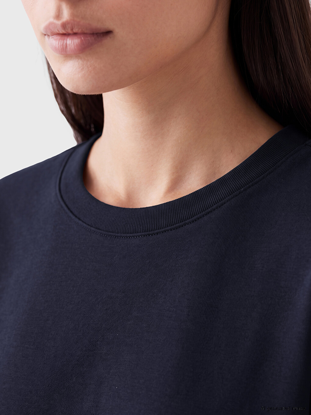 Lacivert Soft Touch Kadın Sweatshirt Tunik-2