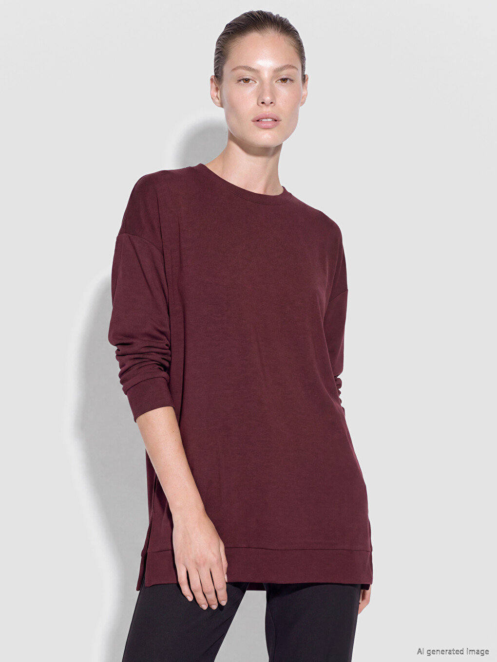 Mürdüm Soft Touch Kadın Sweatshirt Tunik