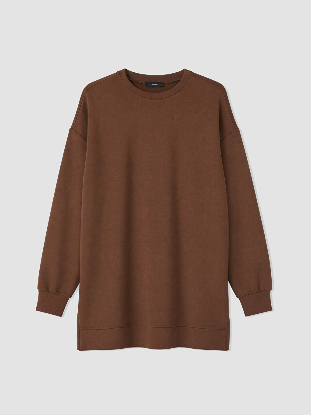 Kahverengi Soft Touch Kadın Sweatshirt Tunik-4