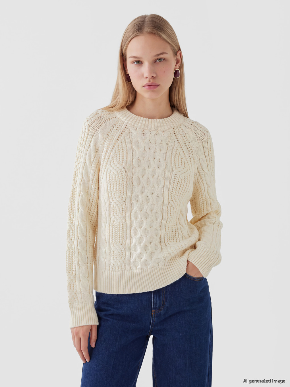 Cable Knit Patterned Knitwear Sweater