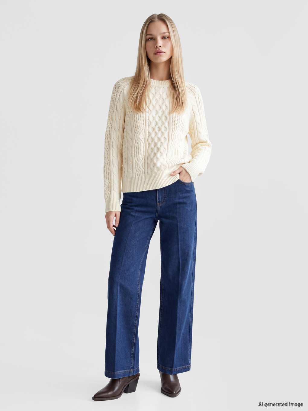 Cable Knit Patterned Knitwear Sweater-1