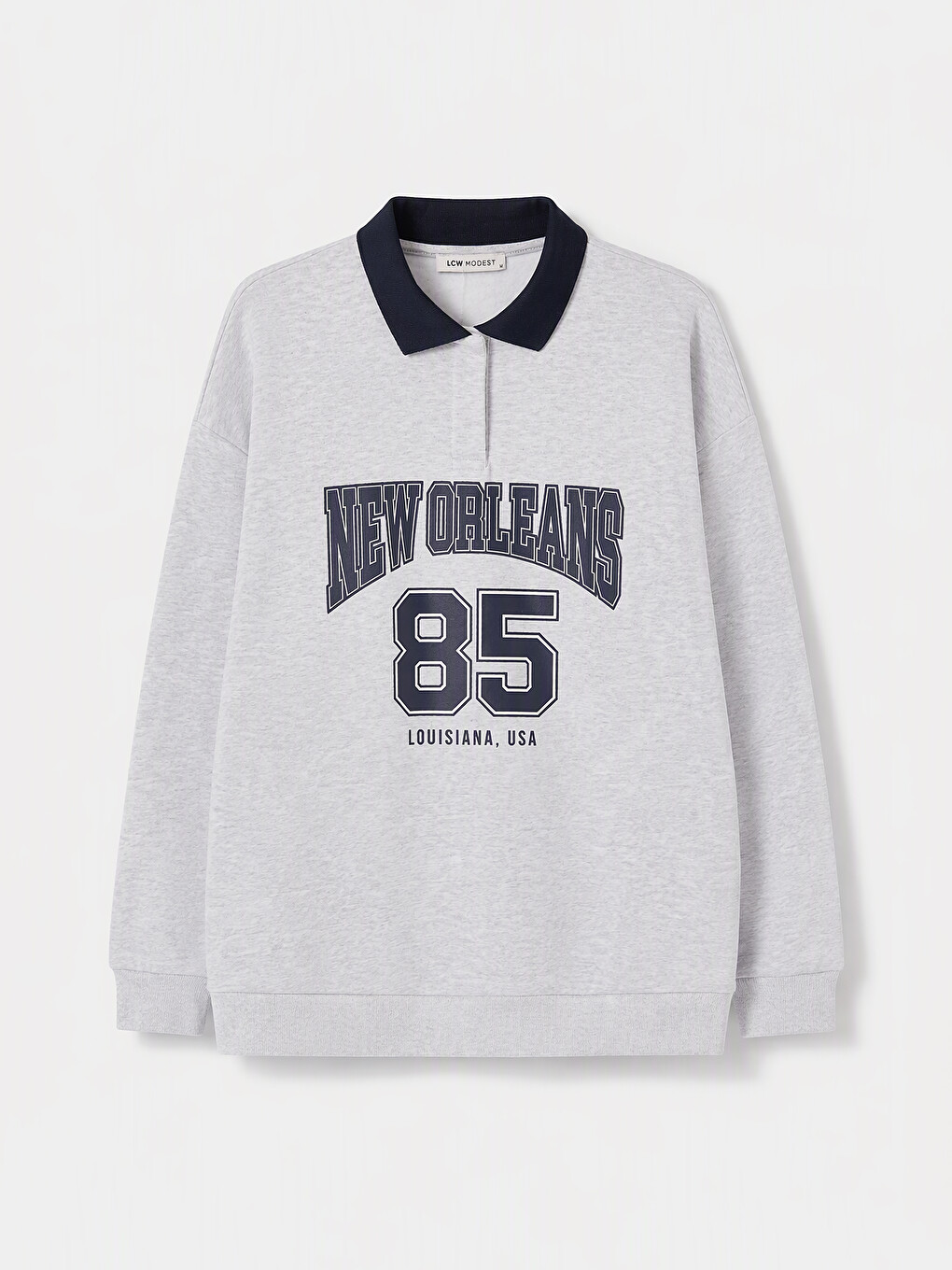 Gri Baskılı Kadın Kalın Sweatshirt Tunik