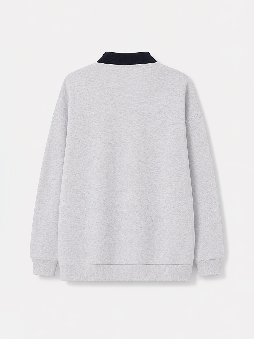 Gri Baskılı Kadın Kalın Sweatshirt Tunik-1