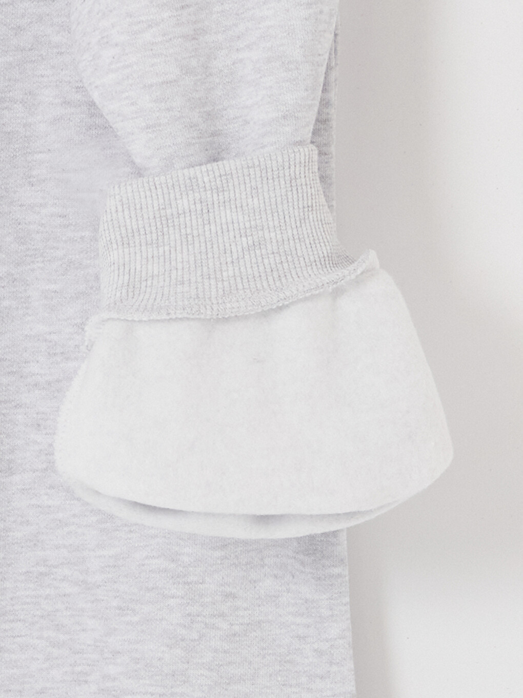 Gri Baskılı Kadın Kalın Sweatshirt Tunik-3