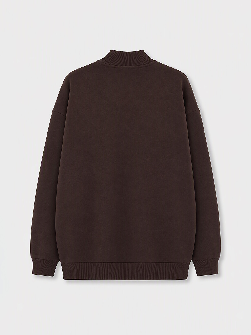 Kahverengi Nakışlı Kadın Kalın Sweatshirt Tunik-1