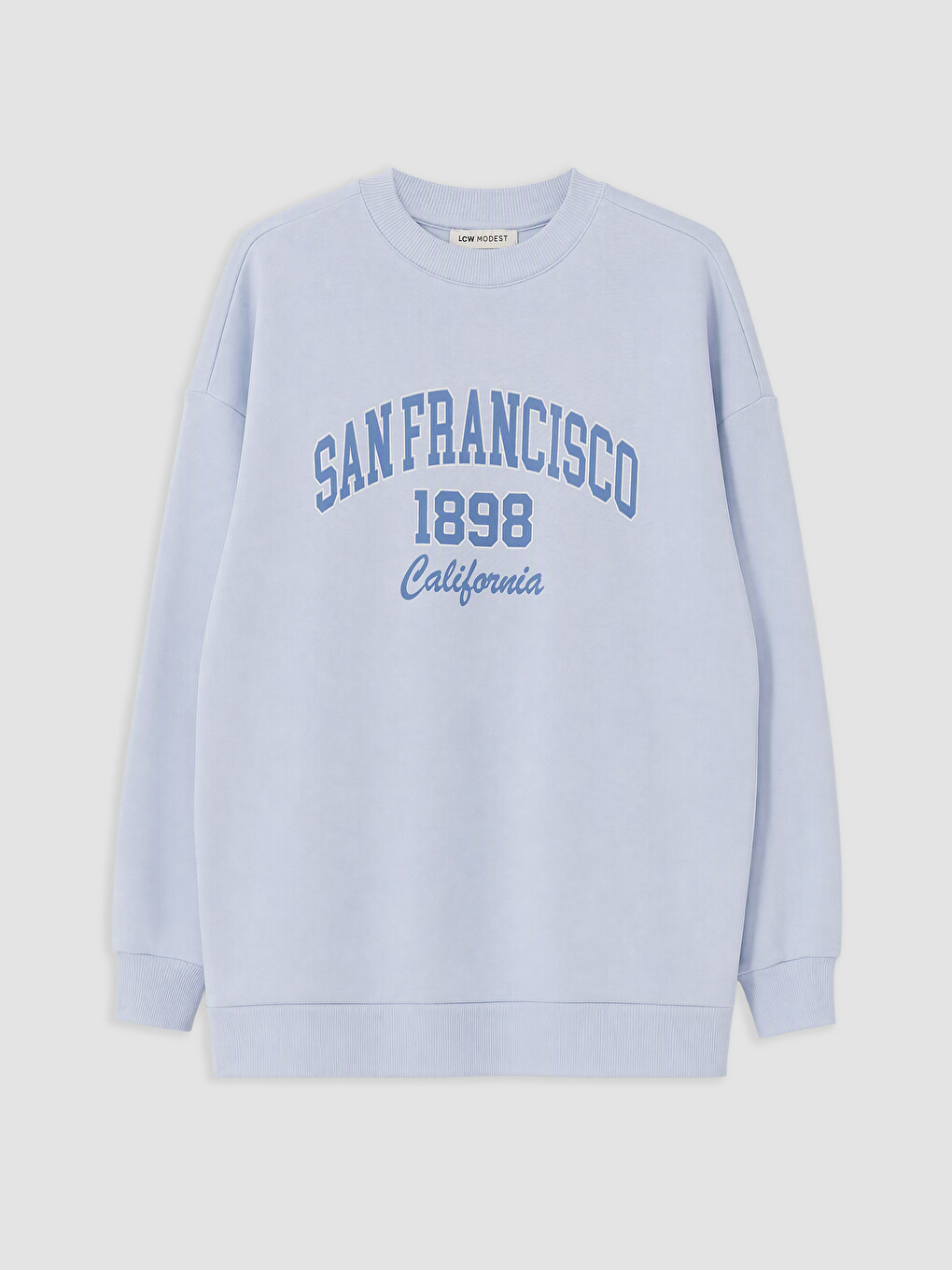 Mavi Baskılı Kadın Kalın Sweatshirt Tunik