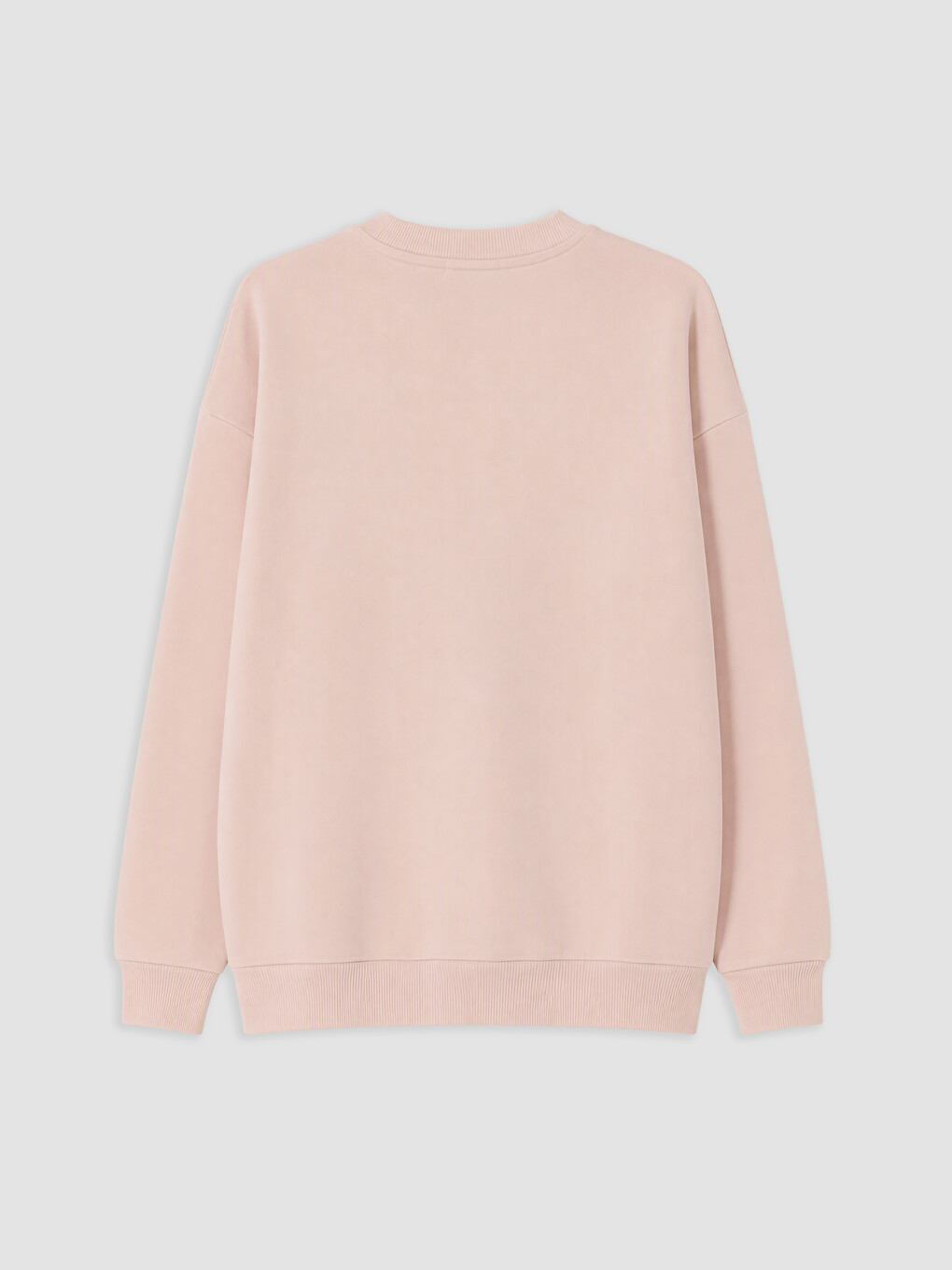 Pembe Baskılı Kadın Kalın Sweatshirt Tunik-1