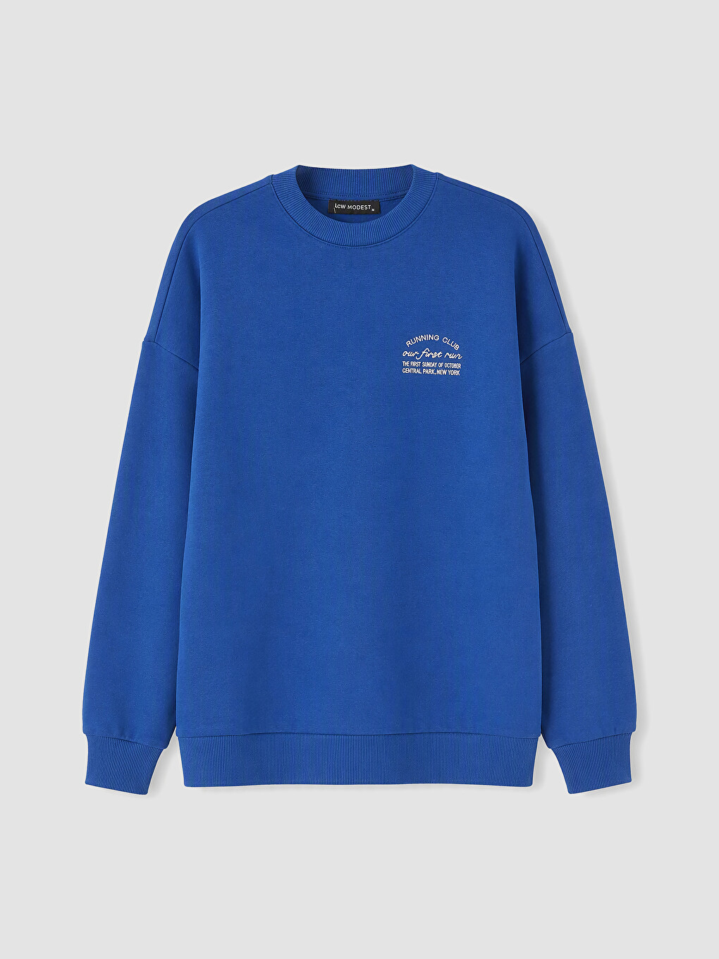 Mavi Baskılı Kadın Kalın Sweatshirt Tunik