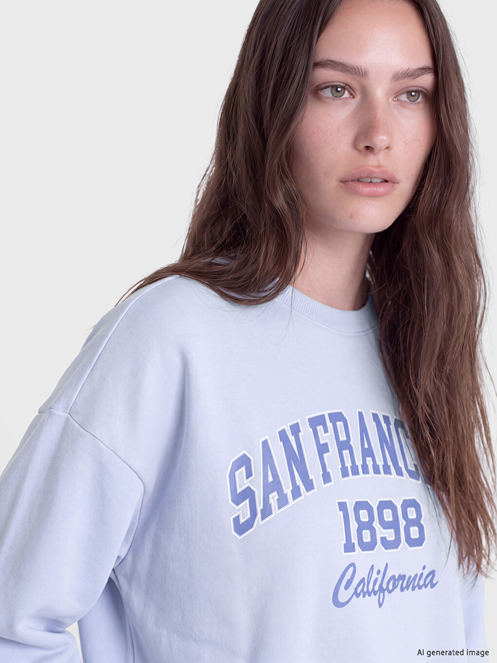 Woman Blue Sweatshirt Tunic-2