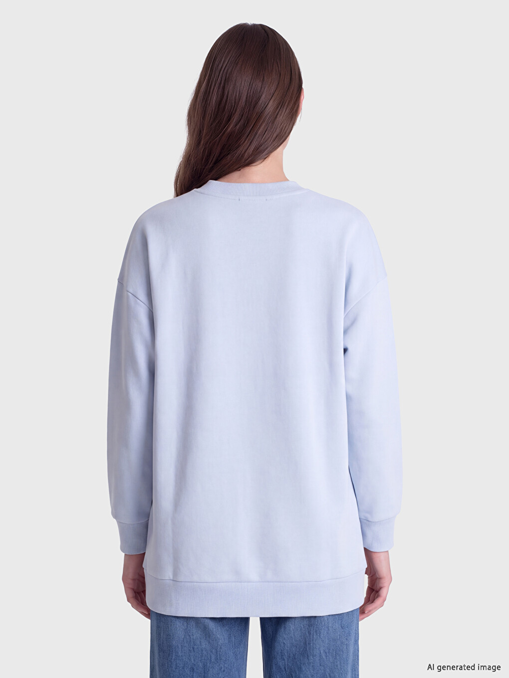 Woman Blue Sweatshirt Tunic-3